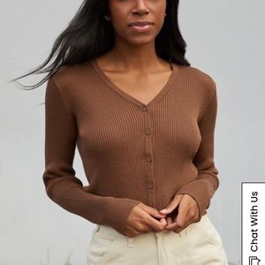 Brown Brandy Melville Cardigan